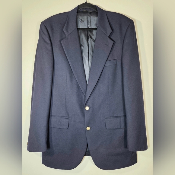 VINTAGE BURBERRYS SUPER 100's WOOL BLAZER JACKET.